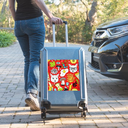 Sticker Chat et oeuf sur le rouge (Valise Insitu)