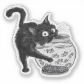 Sticker Chat et poisson (Devant)