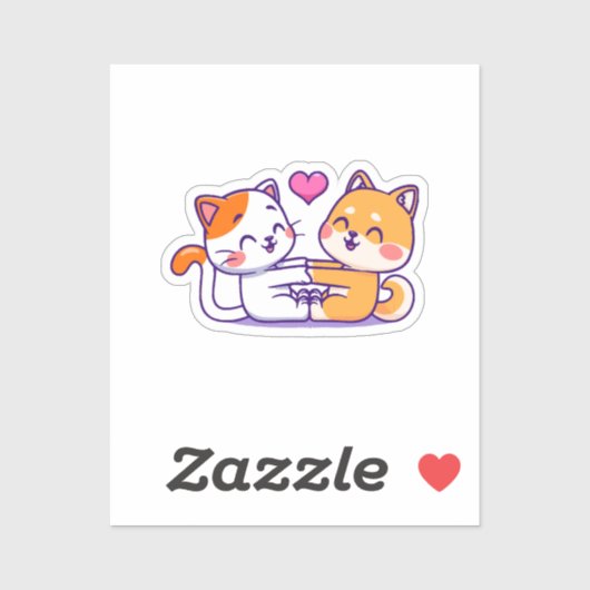 Sticker Chat et Shiba Inu (Feuille)