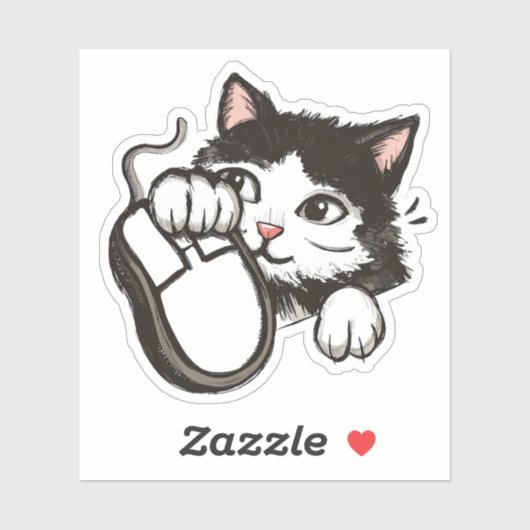 Sticker Chat et souris (Feuille)