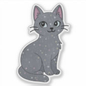 Sticker Chat étincelant gris mystique (Devant)
