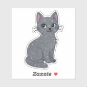 Sticker Chat étincelant gris mystique (Feuille)
