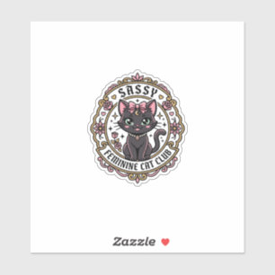 Sticker Chat Féminin Impertinent Design Amusant pour Amate