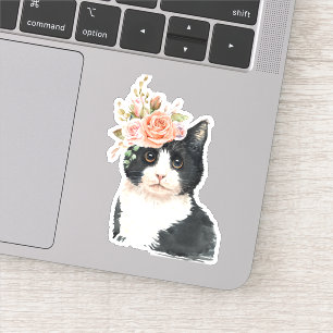 Sticker Chat Fleur Élégante