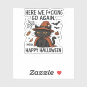 Sticker Chat Grumpy Halloween T-shirt classique (Feuille)