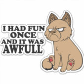 Sticker Chat Grumpy - Mème Chat Drôle - Amusant (Devant)