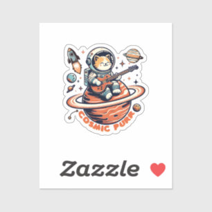 Sticker Chat guitariste astro Cosmic Purr