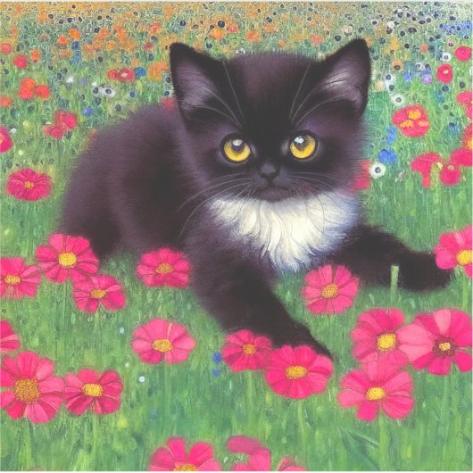 Sticker Chat Gustav Klimt Tuxedo (Devant)