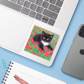 Sticker Chat Gustav Klimt Tuxedo (Ordinateur portable avec iPhone)