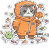 Sticker Chat Hazmat Chat Halloween Candy Monster Amusants  (Devant)