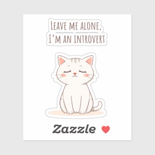 Sticker Chat introverti (Feuille)