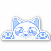 Sticker Chat Joli Avec Lunettes Rondes (Devant)