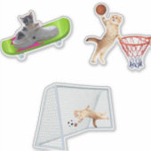 Sticker Chat Jouer Au Football (Devant)