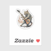 Chat Jouer Guitare Rock Chat Lourd Métal Chat Mus
