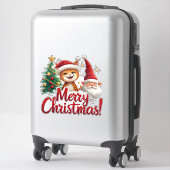 Sticker Chat Joyeux Style de Noël pour Accessoires Saisonn (Sur valise)