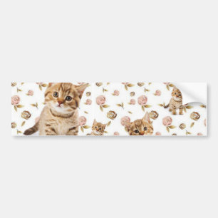 Sticker Chat Kittens Floral