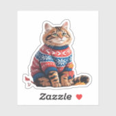 Sticker Chat Leaf Automne Bonjour Automne Funny Chat Kitte (Feuille)