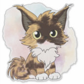 Sticker Chat maine coon aquarelle  (Devant)