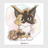 Sticker Chat maine coon aquarelle  (Feuille)