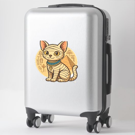Sticker Chat maman mignonne - Art égyptien ancien T-Shi su (Sur valise)