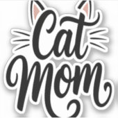 Sticker Chat Maman Whiskers et Oreilles (Devant)