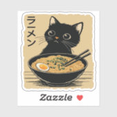 Sticker Chat mangeant des ramen  (Feuille)