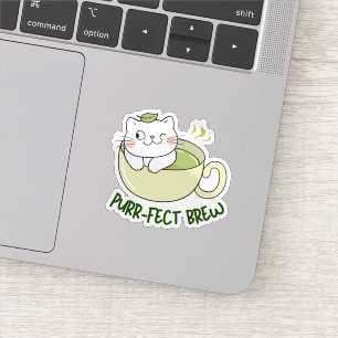 Sticker Chat Matcha Purrfect Brew