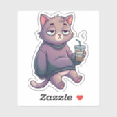 Sticker Chat mentalement déconnecté (Feuille)