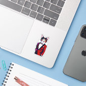 Sticker chat mignon (Ordinateur portable avec iPhone)