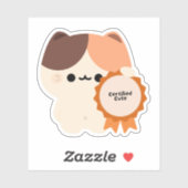 Sticker Chat mignon certifié (Feuille)