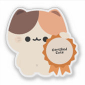 Sticker Chat mignon certifié (Devant)