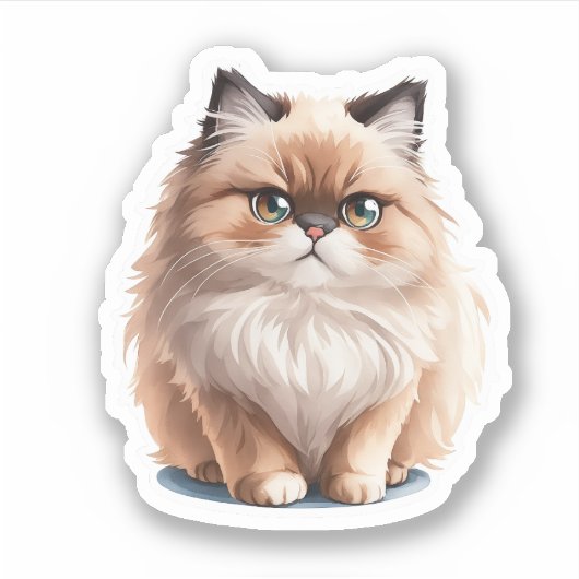 Sticker chat mignon d'un Clipart chat de l'Himalay (Devant)