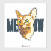 Sticker Chat mignon qui fixe  (Feuille)