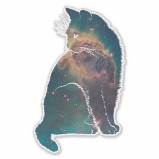 Sticker Chat Nebula de l'espace magique (Devant)