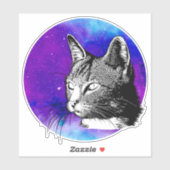 Sticker Chat Nebula Space tendance (Feuille)