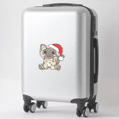 Sticker Chat Noël Animaux d'hiver Chats (Sur valise)