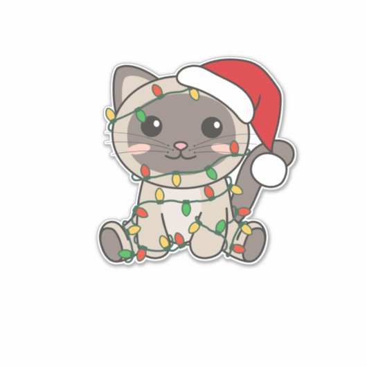 Sticker Chat Noël Animaux d'hiver Chats (Devant)