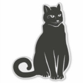 Sticker chat noir (Devant)