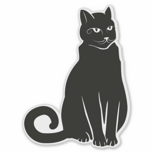 Sticker chat noir (Devant)