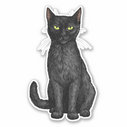 Sticker chat noir (Devant)