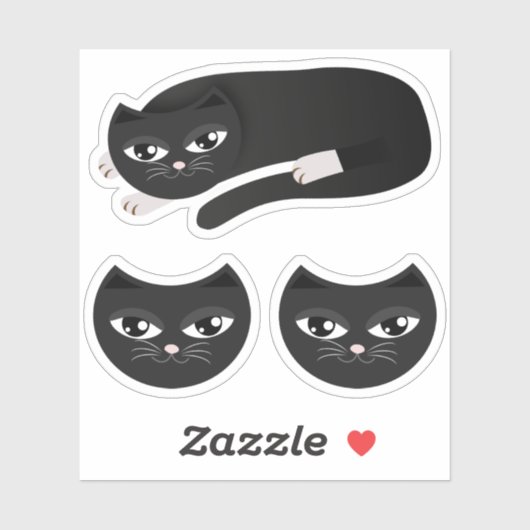 Sticker chat noir (Feuille)