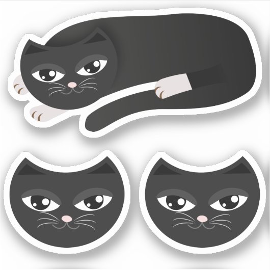 Sticker chat noir (Devant)
