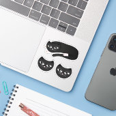 Sticker chat noir (Ordinateur portable avec iPhone)