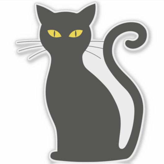 Sticker Chat noir (Devant)