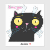 Sticker chat noir (Feuille)