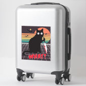 Sticker Chat noir avec couteau (Sur valise)