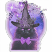 Sticker Chat noir avec une aura violette (Devant)