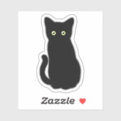 Sticker Chat noir, chaton mignon, plaisir spottaculaire (Feuille)