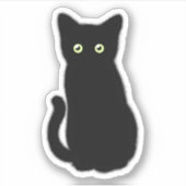 Sticker Chat noir, chaton mignon, plaisir spottaculaire (Devant)