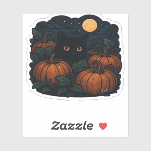 Sticker Chat noir dans le T-shirt classique Patch (Feuille)